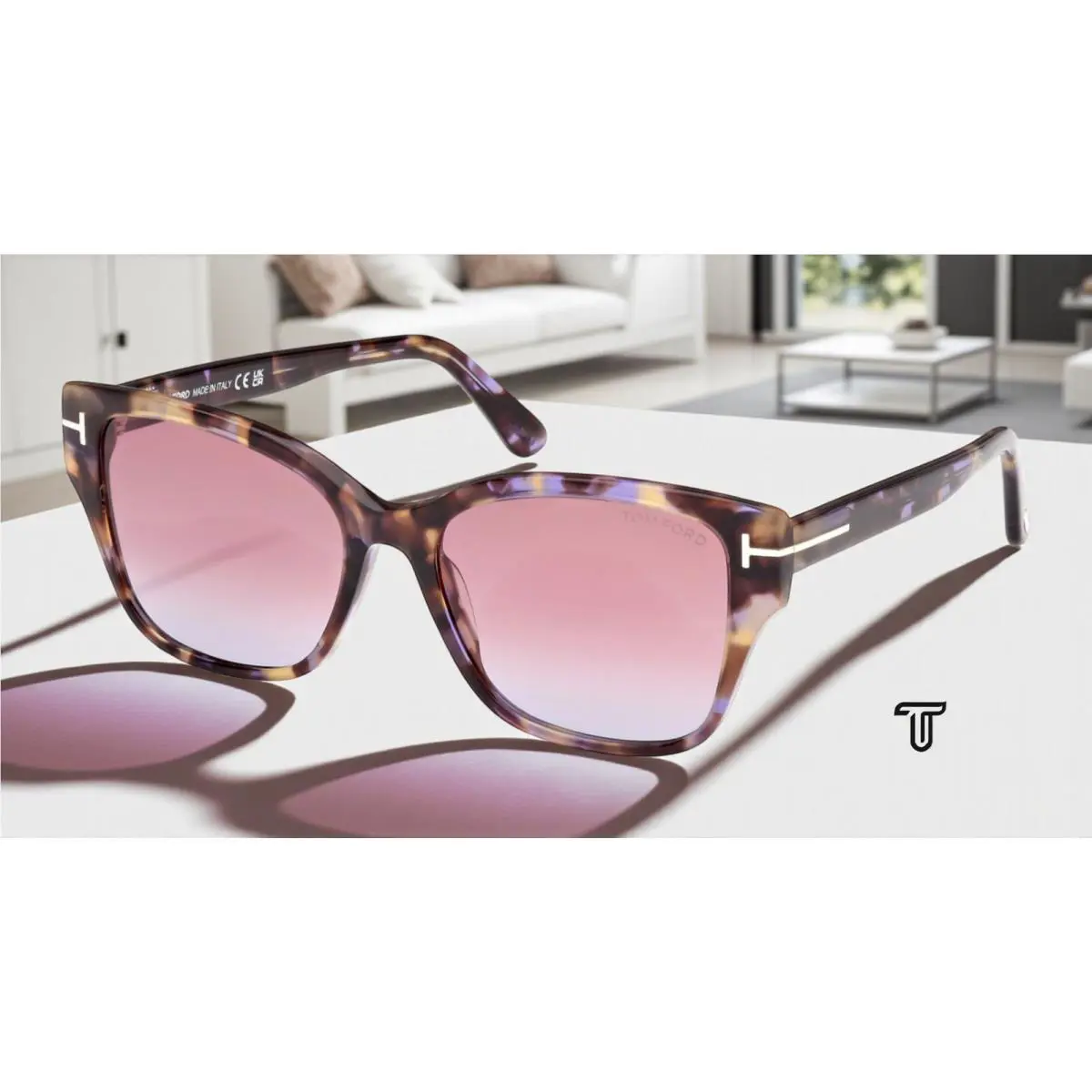 Tom Ford Elsa FT1108 55Z Coloured Havana Gradient 55 mm Women`s Sunglasses