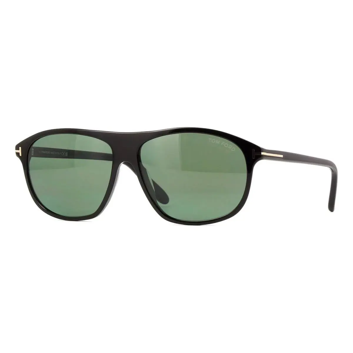 Tom Ford Sunglasses Prescott FT 1027 01R Shiny Black Green Polarized 60mm