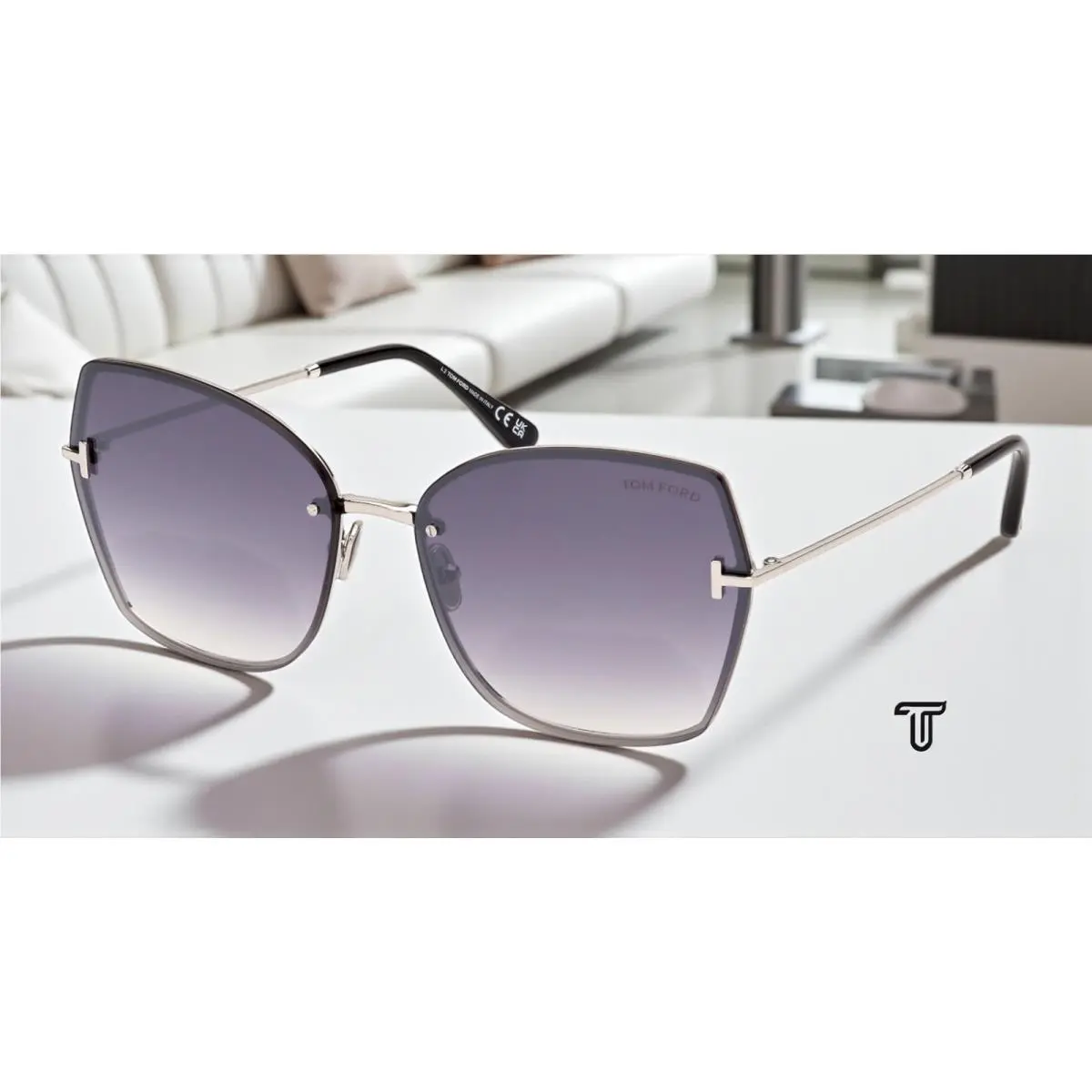 Tom Ford Nickie FT1107 16C Metal Palladium Smoke Mirror 62 mm Women`s Sunglasses