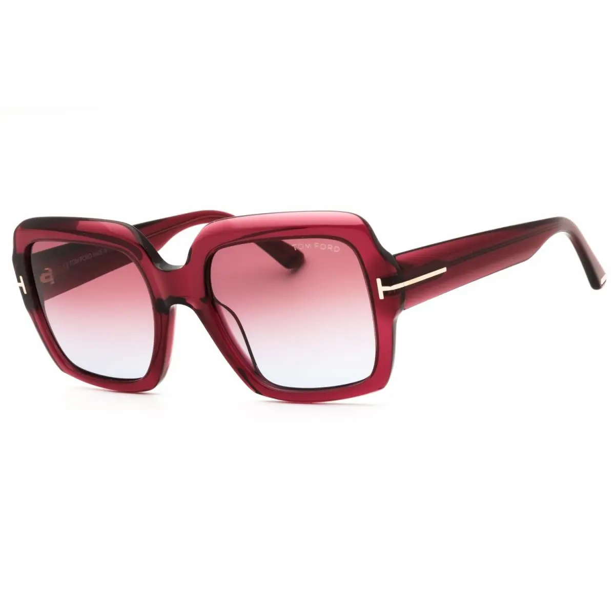 Tom Ford Kaya FT1082 66Y Plastic Shiny Red Violet 54 mm Women`s Sunglasses - Frame: Shiny Red, Lens: Violet