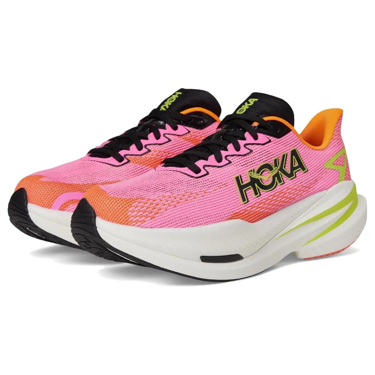 Hoka shoes - Neon Rose/Neon Tangerine 6
