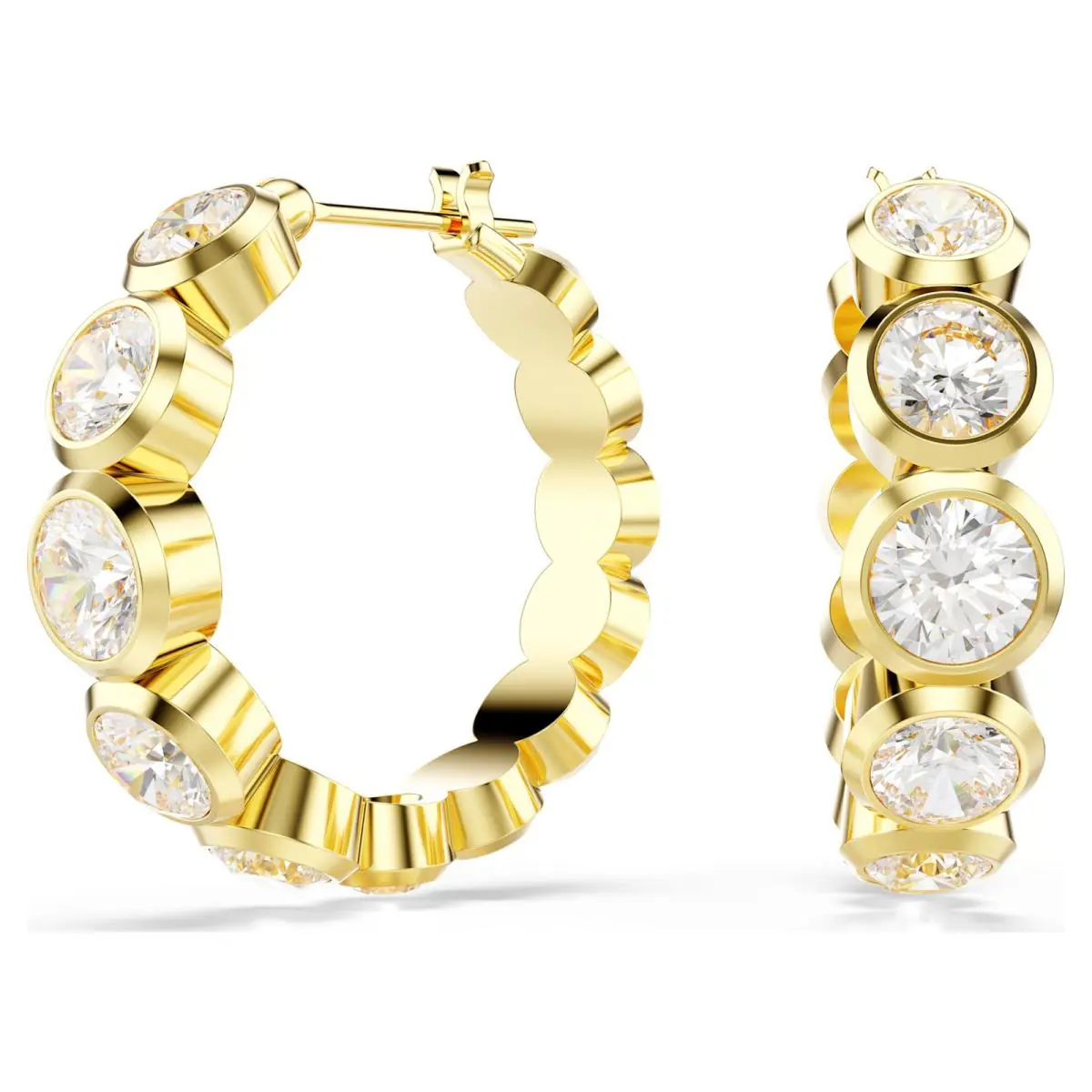 Swarovski Imber Hoop Earrings Round Cut White Gold-tone Plated 5711483