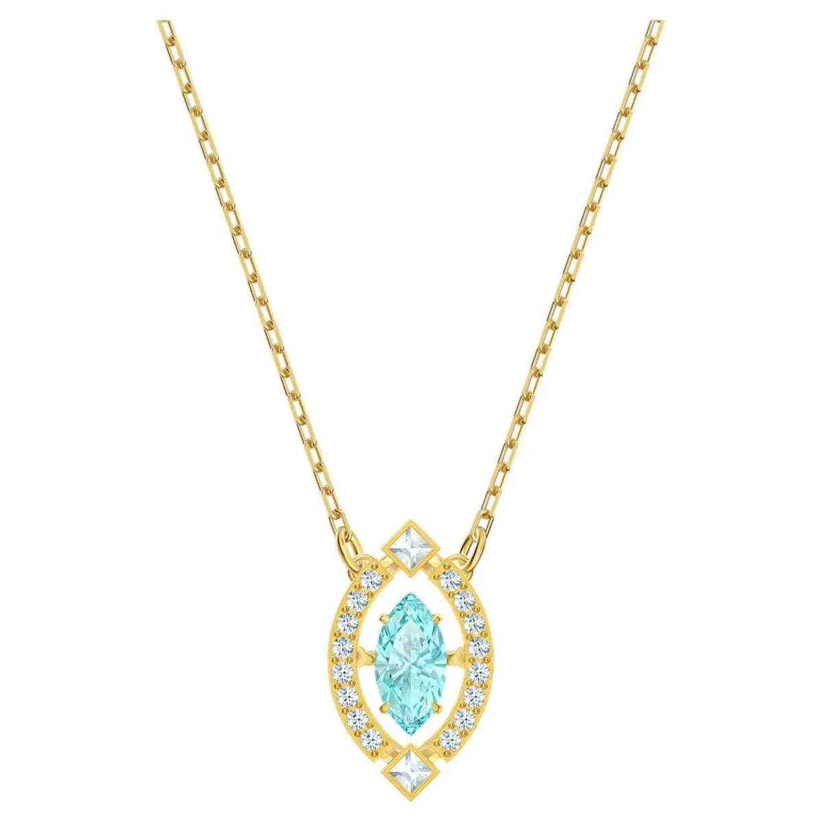 Swarovski Sparkling Dance Necklace Green Gold Tone -5497474