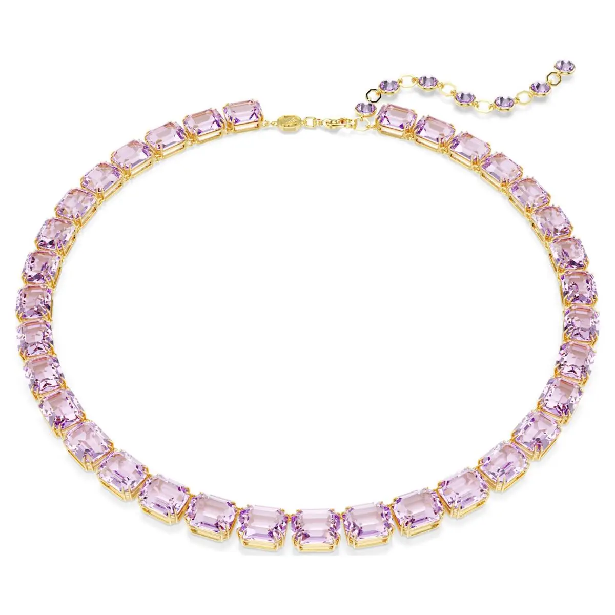 Millenia Necklace Octagon Cut Purple Gold-tone Plated 5705754 by Swarovski