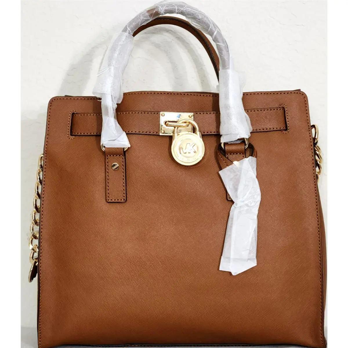 Michael Kors Hamilton Large Luggage Brown Saffiano Tote Bag+/or Wallet