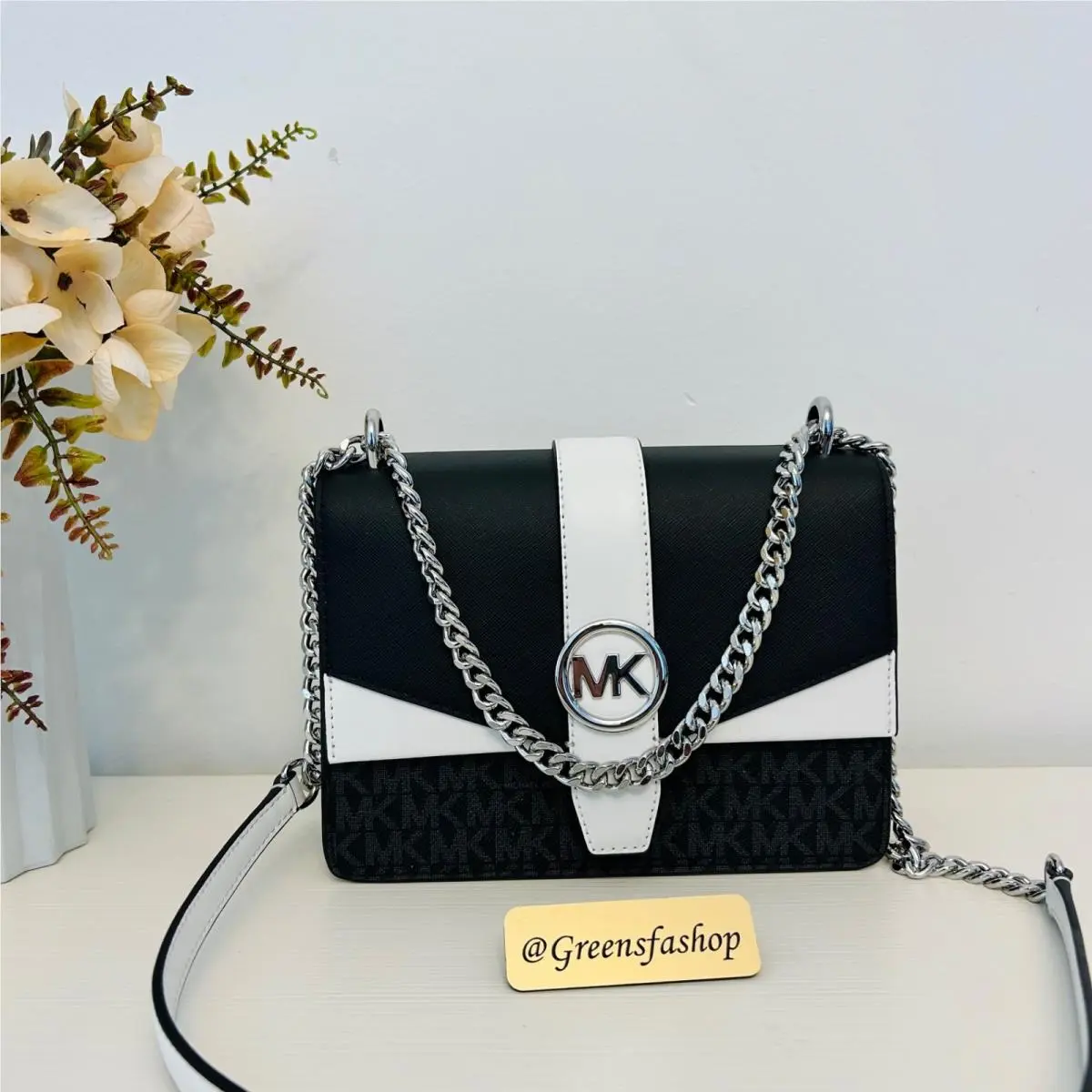 Purse Greenwich Small Signature Logo Crossbody Bag MK Black by Michael Kors