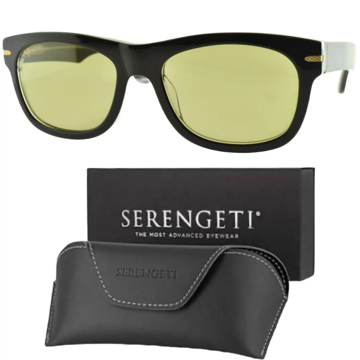 Serengeti Foyt SS549005-S 53-18-140 Black Rectangle Full Rim Unisex Sunglass