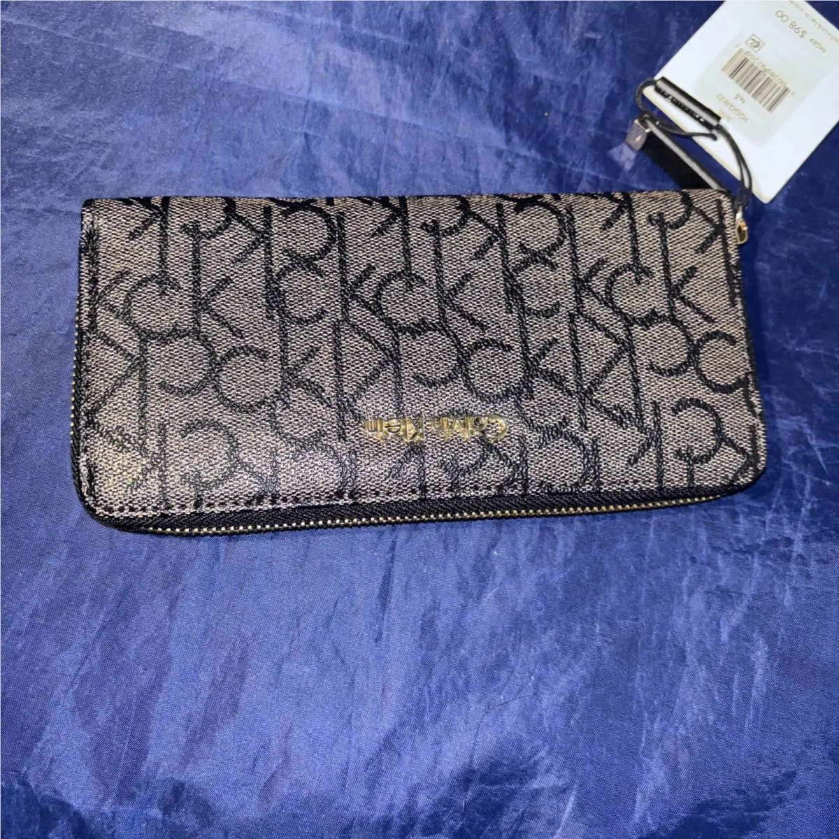 Calvin Klein Signature Monogram Zip Wallet/wristlet