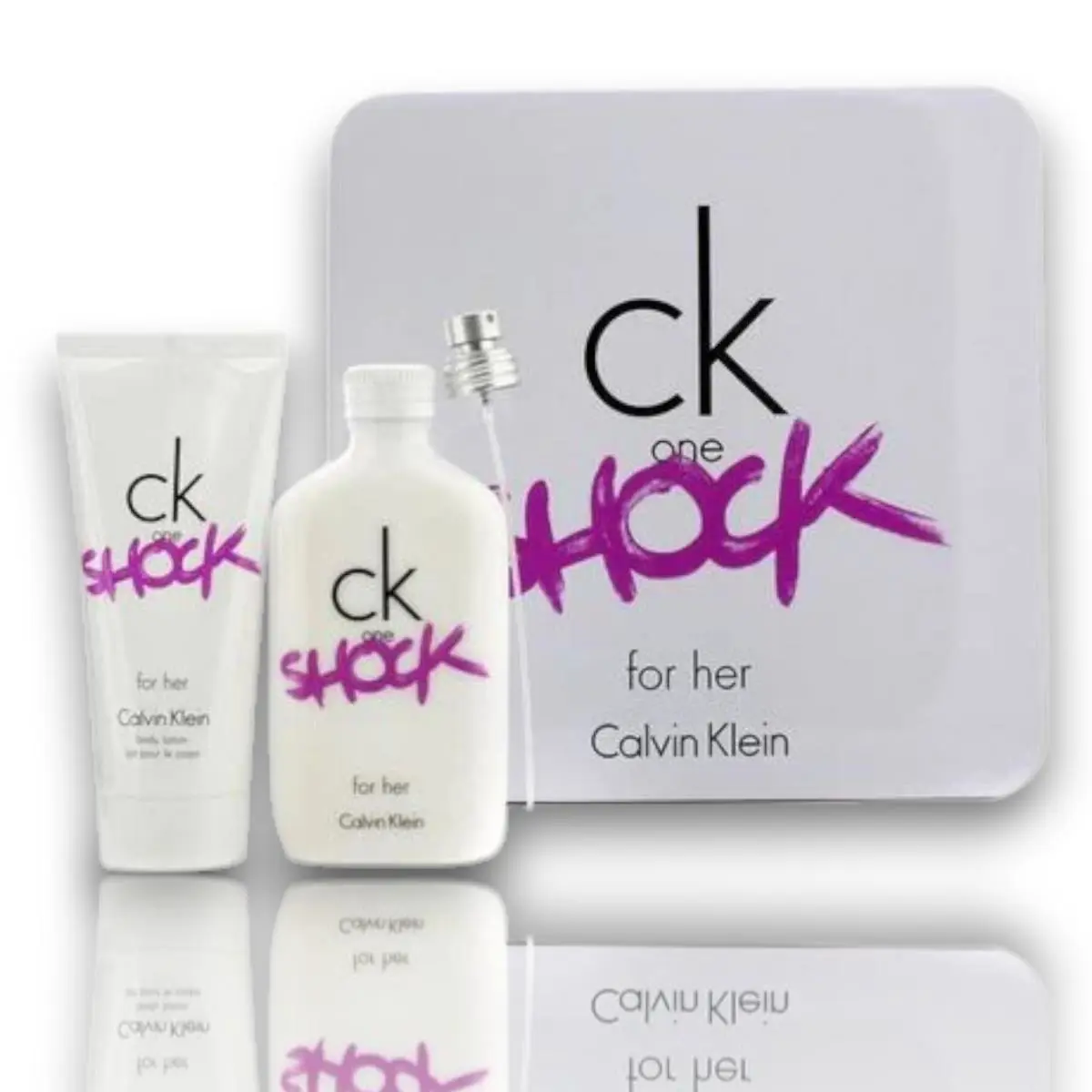 Calvin Klein Ck One Shock Perfume For Women Eau De Toilette Spray 3.4 Oz+blotion