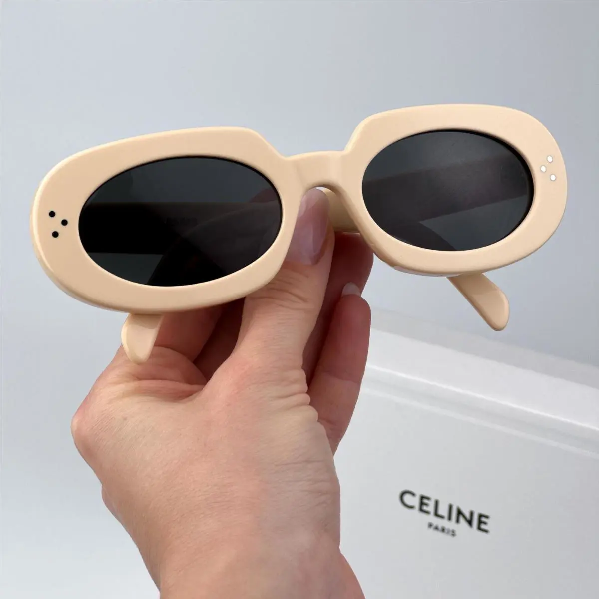 Celine Women Sunglasses Ivory Grey Geometric CL40276U 3 Dots 25A