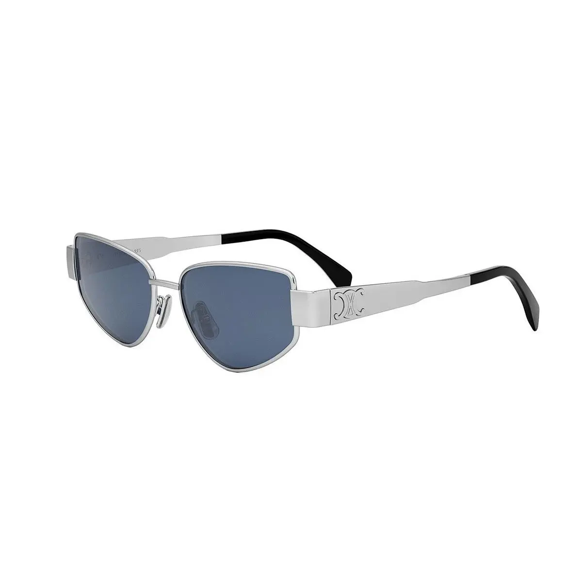 Celine CL40293U 16V Shiny Palladium/blue Sunglasses 55-16-140