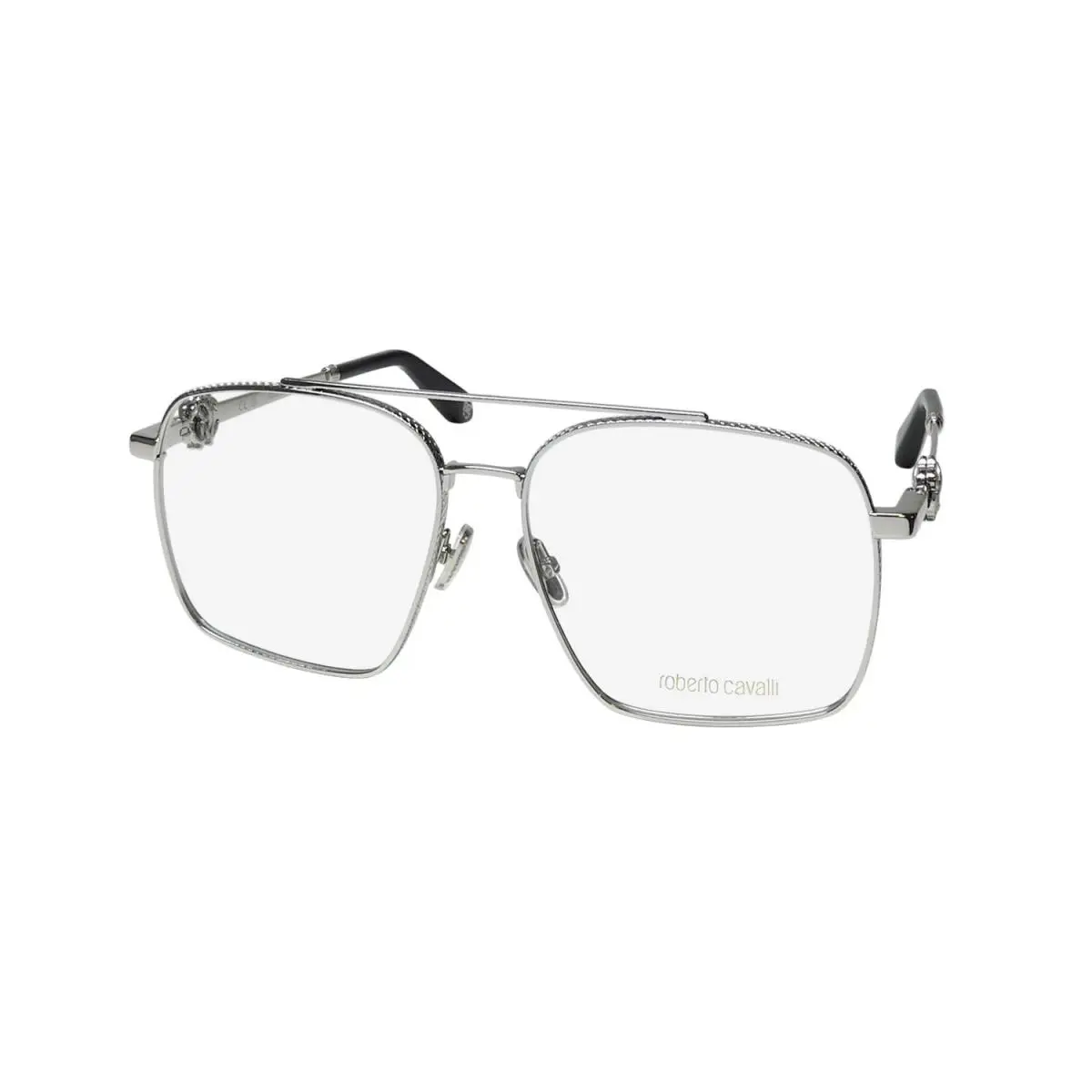 Roberto Cavalli VRC028 Glasses Mens Plastic 0579 Oversized Silver Full-rim