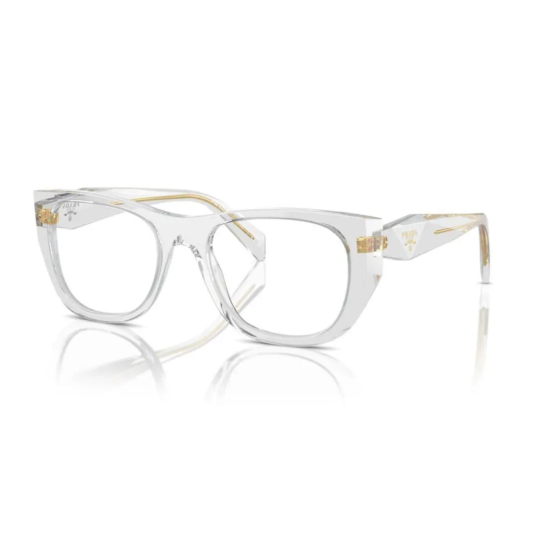 Prada Women`s Eyeglasses Transparent Light Grey Acetate Cat Eye 0PR A18V 12R1O1