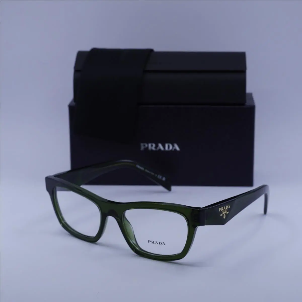 Prada PRB01V 19Z1O1 Transparent Bottle Green 54mm Eyeglasses