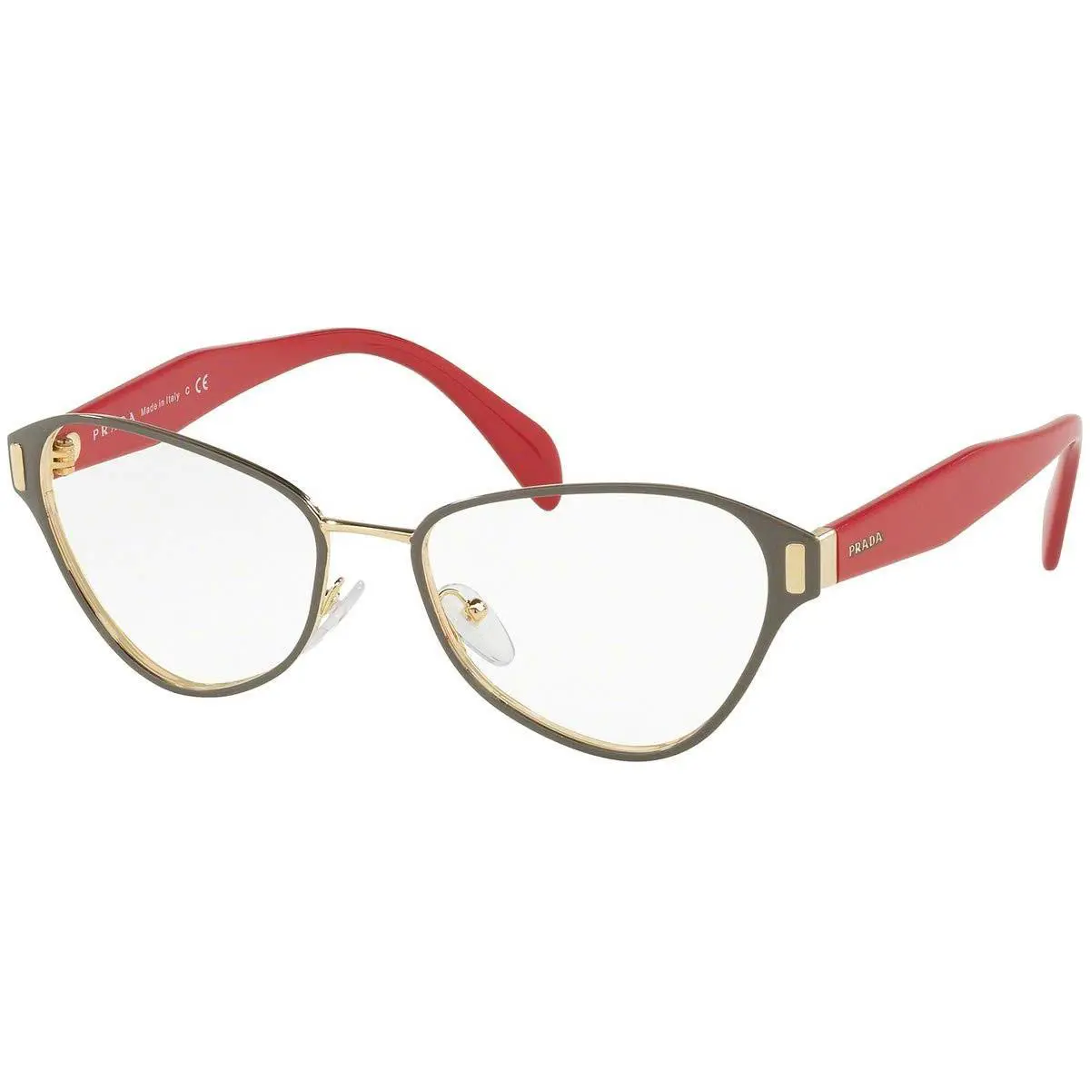 Prada VPR58U EFX-1O1 Female Cat Eye Glasses Frames Grey/pink 53mm