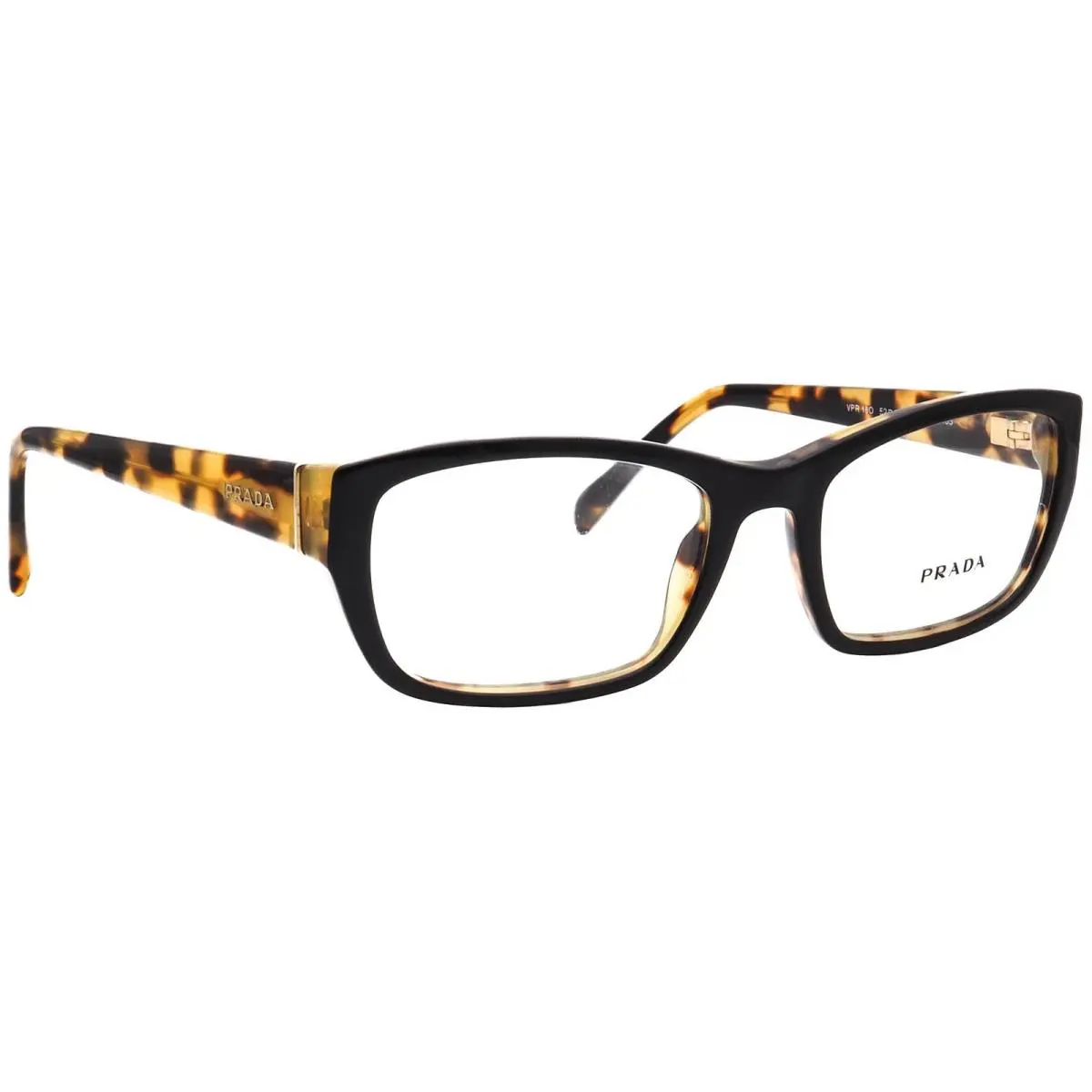 Prada Eyeglasses Vpr 18O NAI-1O1 Black/tokyo Havana Frame Italy 52 18 135 - Frame: Polished Black on Tokyo Havana