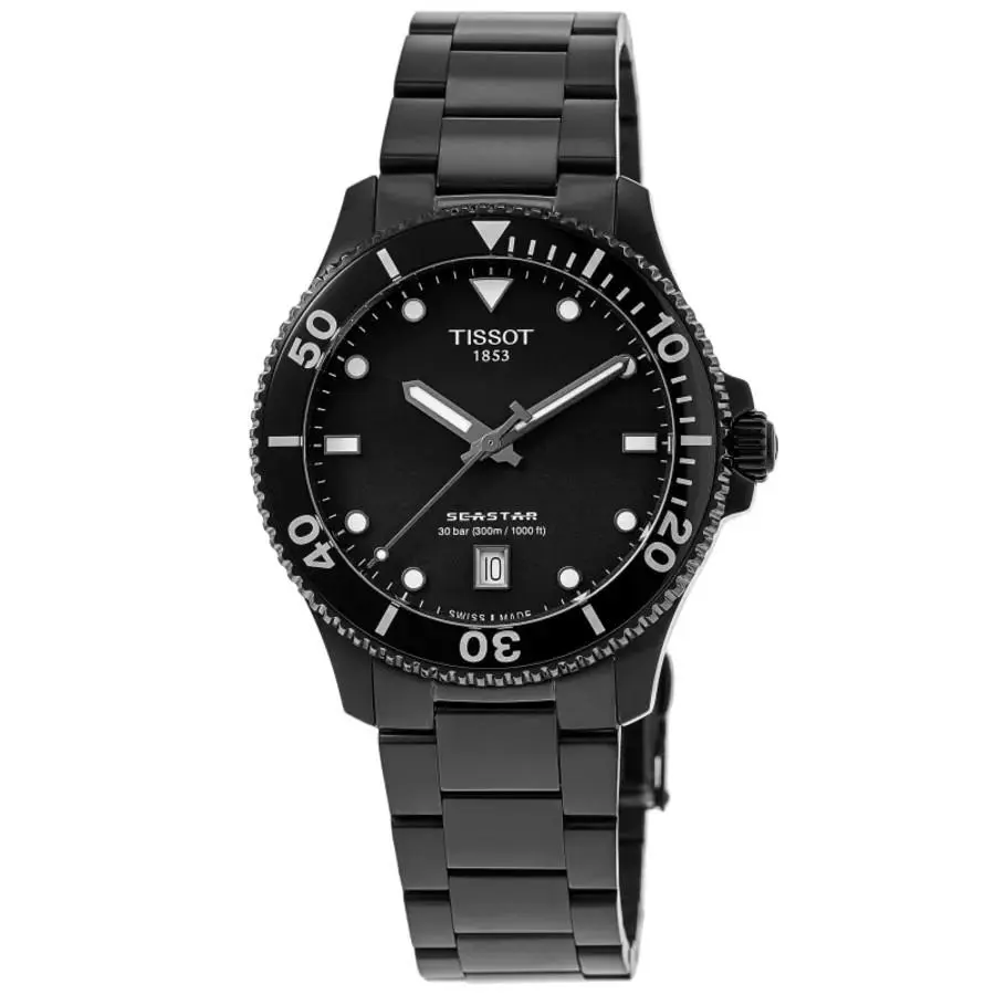 Tissot Seastar 1000 Quartz Black Dial Men`s Watch T120.410.33.051.00 - Face: Black, Dial: Black, Band: Black
