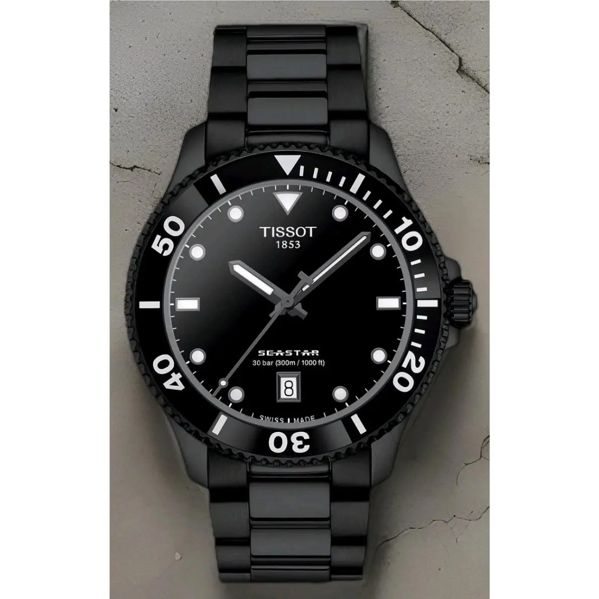 Tissot Seastar 1000 Quartz Black Dial Men`s Watch 40mm T120.410.33.051.00 - Dial: Black, Band: Black, Bezel: Black