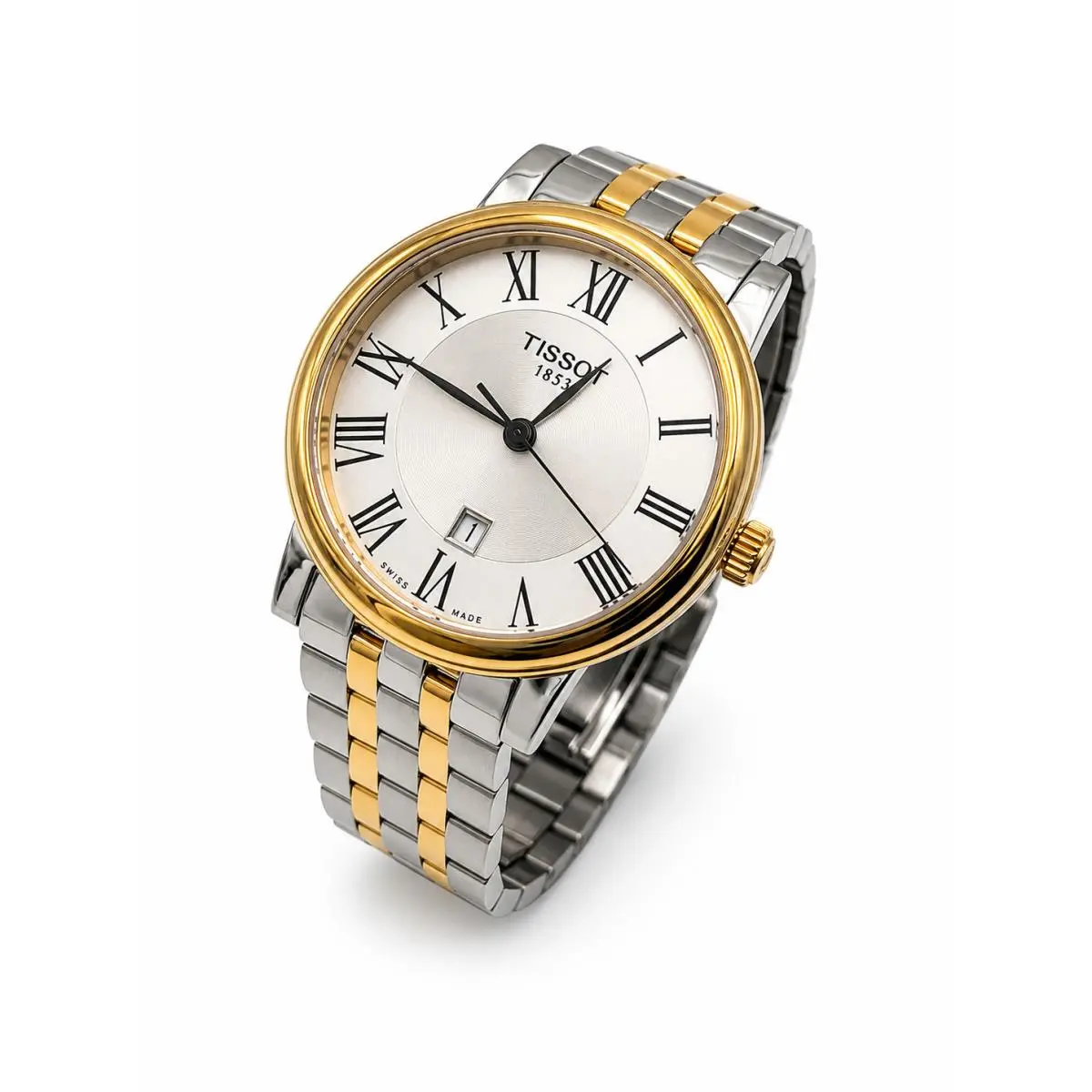 Carson Premium Ladies 30mm Silver Dial Two-tone Quartz Watch T12221022033 by Tissot
