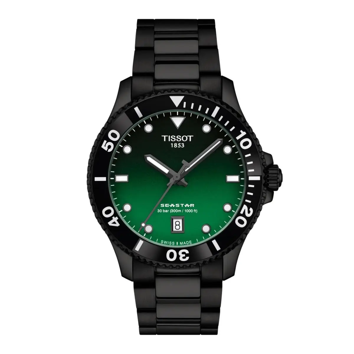 Tissot Seastar Green Dial Stainless Steel Men`s Watch T1204103309100