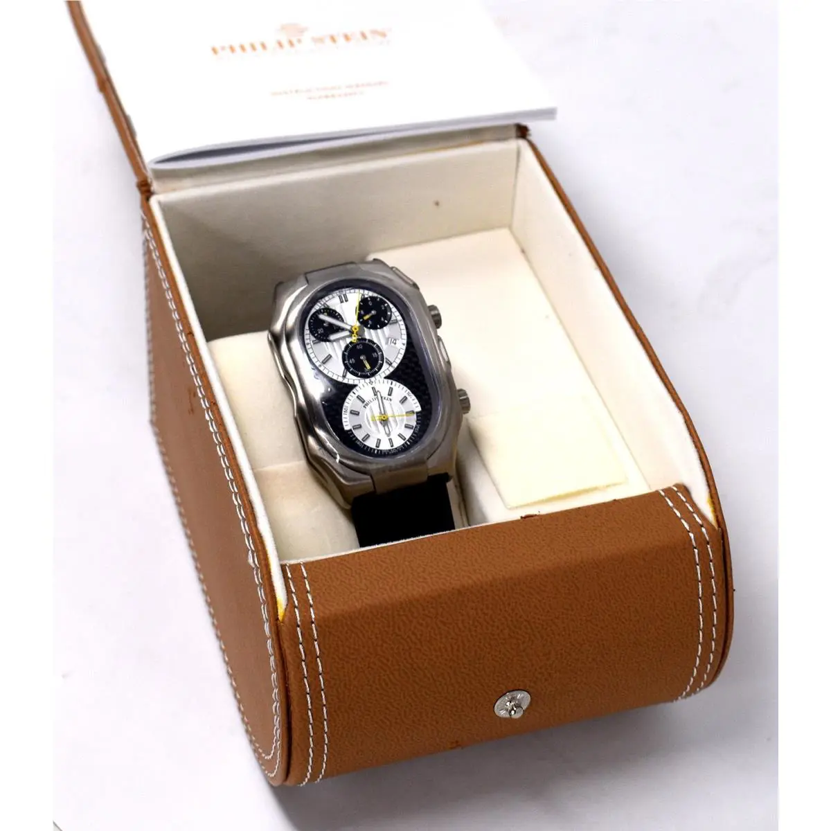 Philip Stein Men`s 13TI-BCS-RBDT Prestige Titanium Chronograph Watch