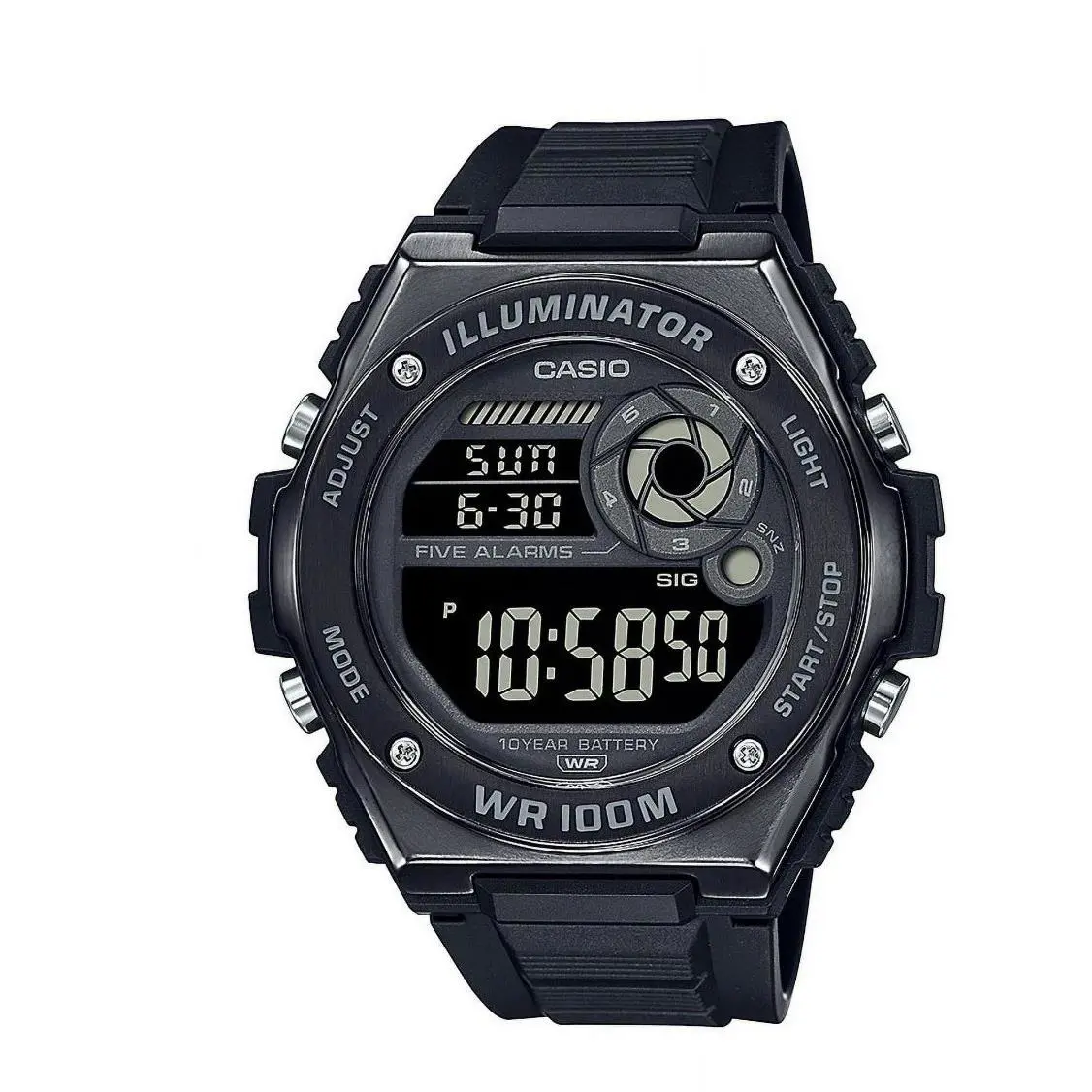 Casio Watch Mens Black Digital Illuminator WD100HB-1BV Water Resistant 100m