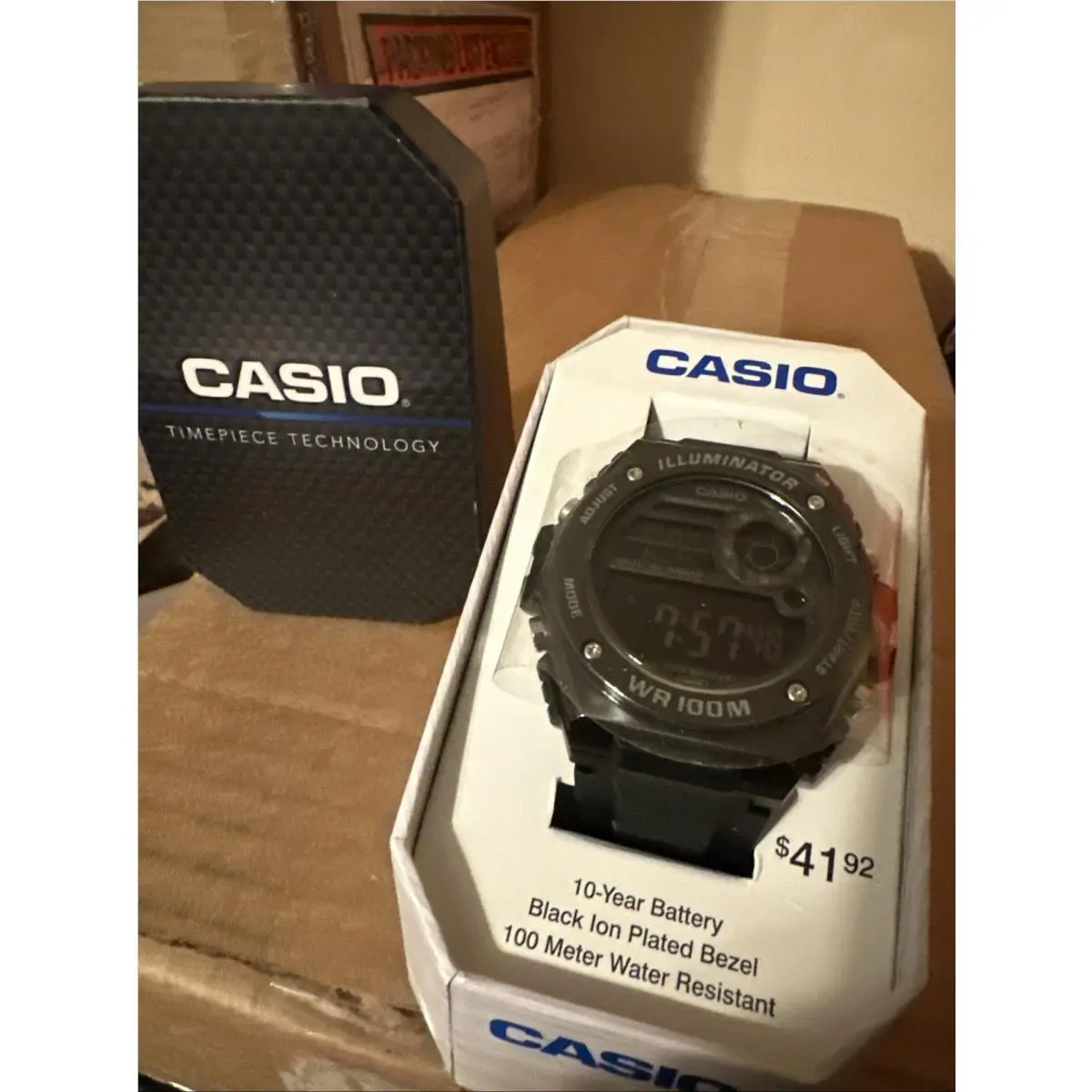 Casio Watch Mens Black Digital Illuminator WD100HB-1BV Water Resistant 100m