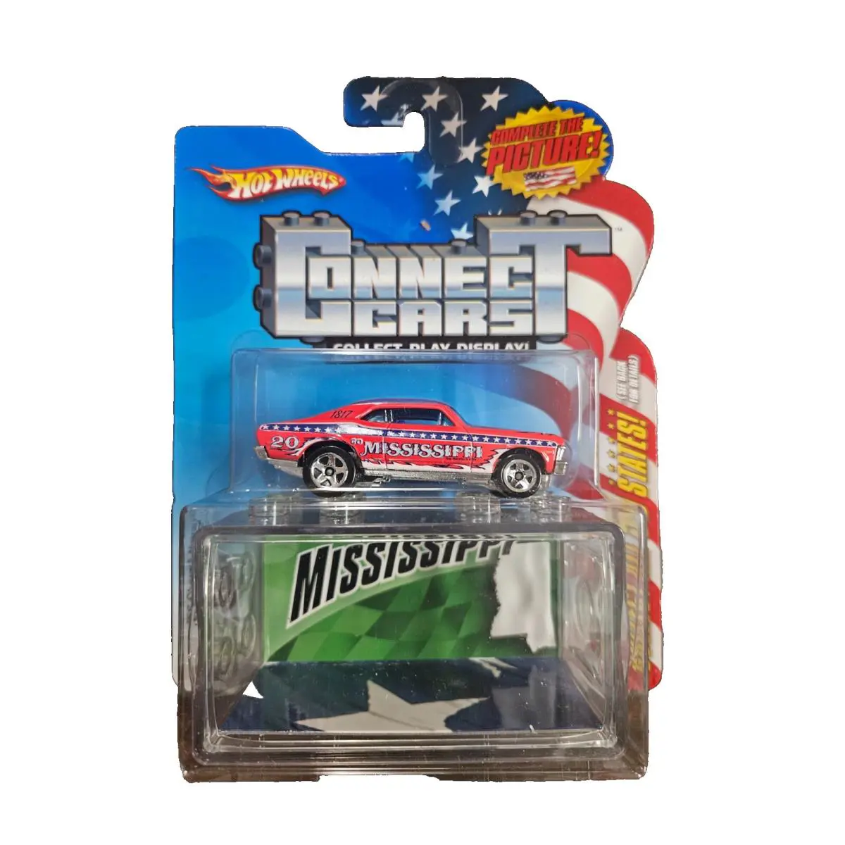 2009 Hot Wheels Connect Cars Custom `68 Chevy Nova Mississippi in Red