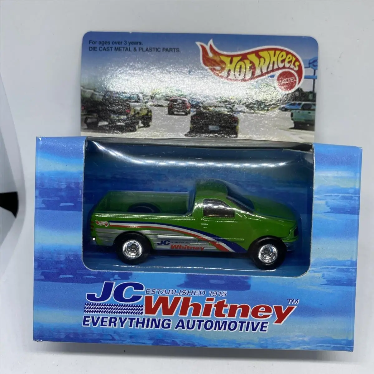 Hot Wheels 1998 JC Whitney Ford F-150 Green Chrome Hub Real Riders Excellent