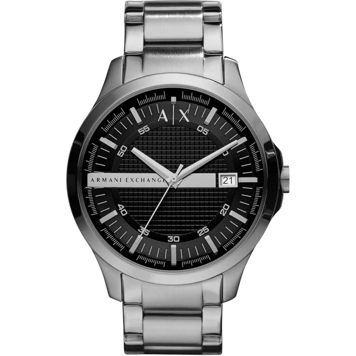 Men`s Watch Hampton Quartz Black Dial Silver Bracelet AX2103 by Armani Exchange