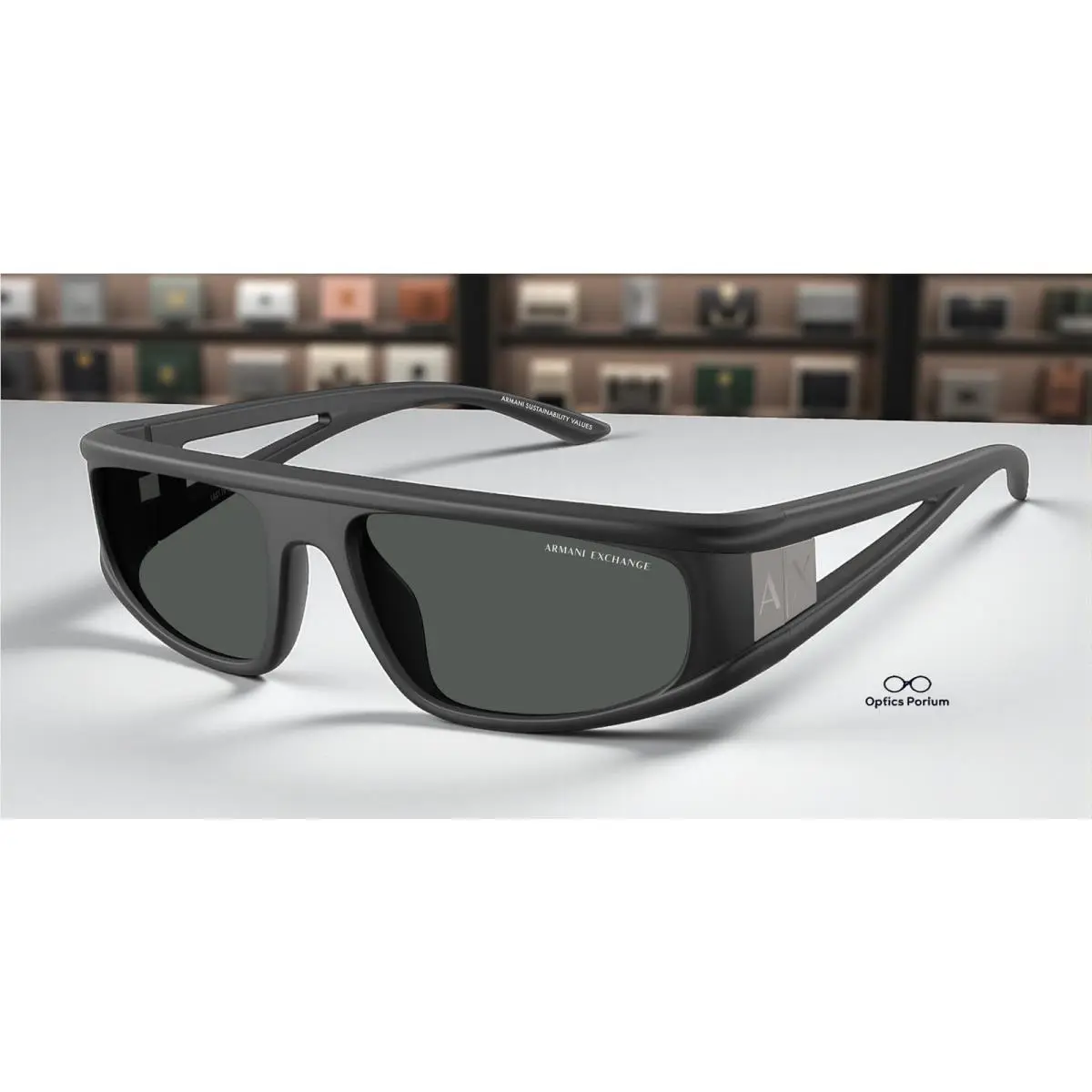 Armani Exchange AX4159SU 838487 Matte Dark Grey Dark Grey 59mm Unisex Sunglasses
