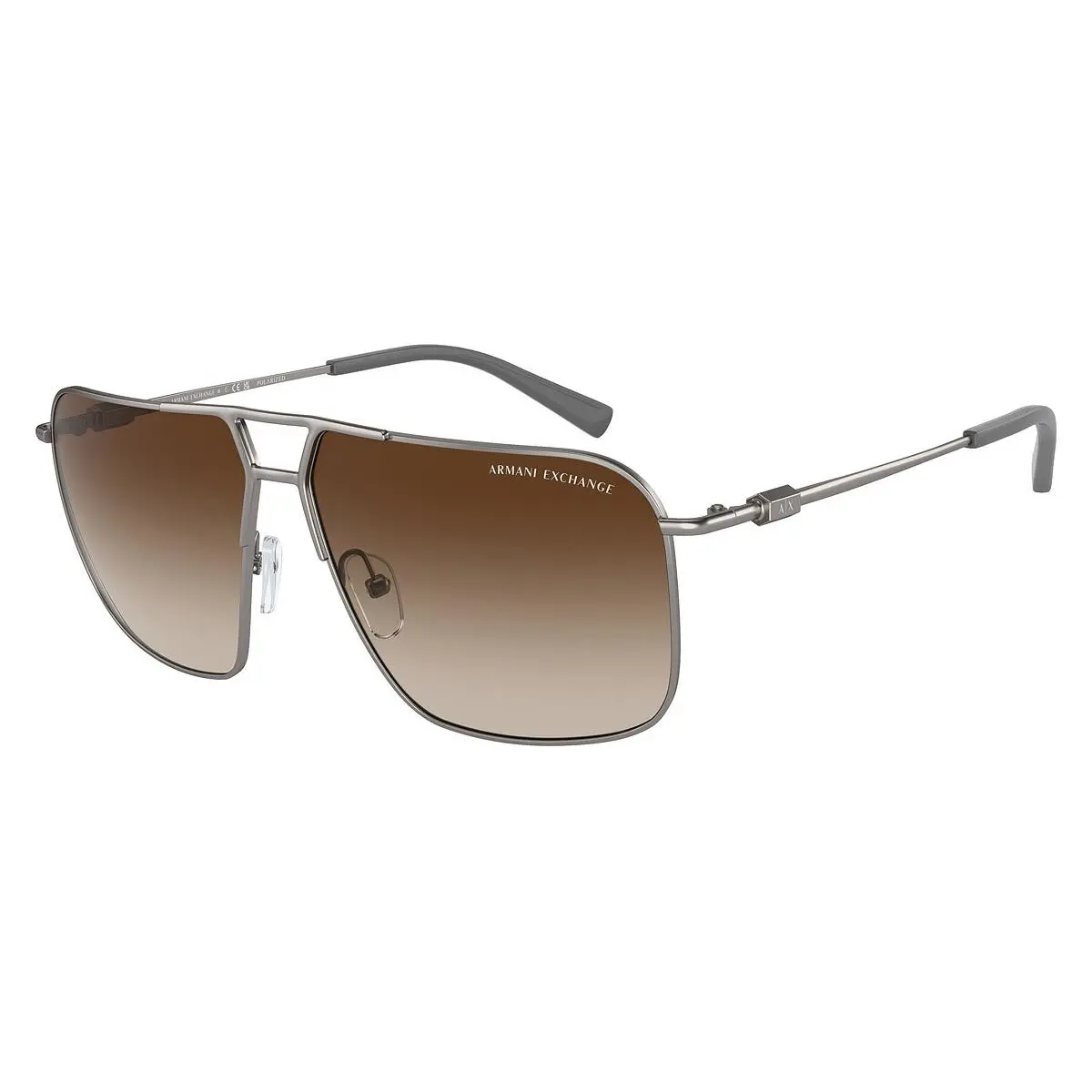 Man Sunglasses AX2050S 600373 60mm Gunmetal - Brown Lens by Armani Exchange