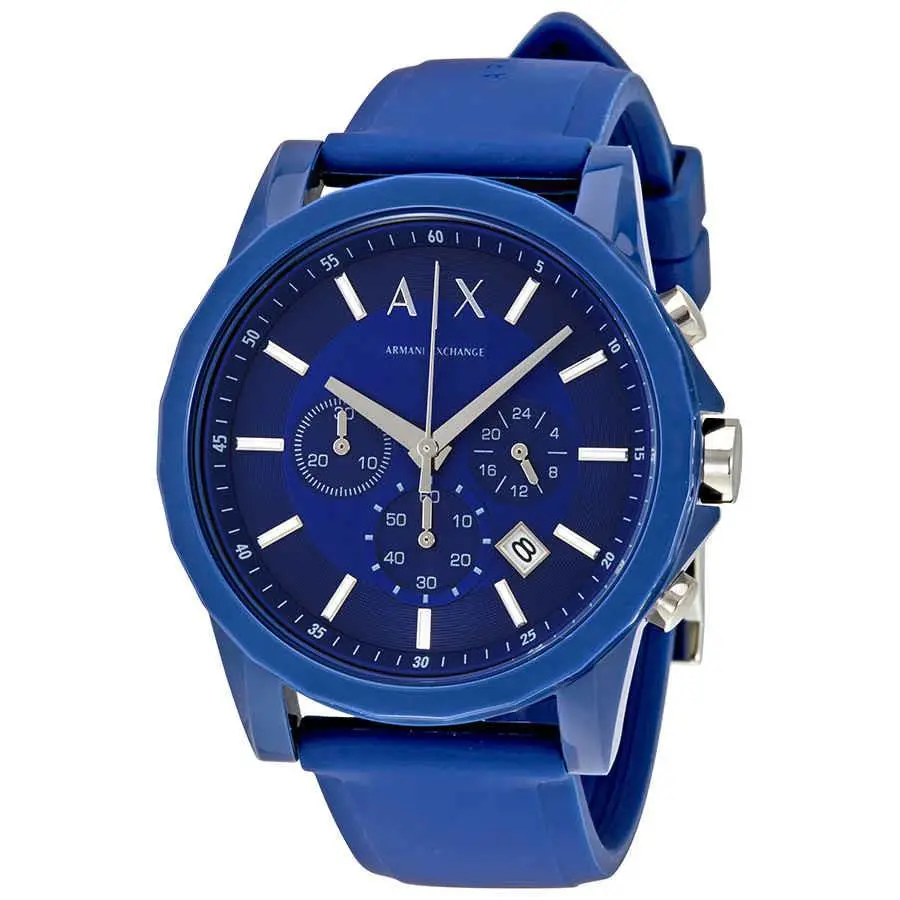Armani Exchange Men`s Classic Blue Dial Watch - AX1327 - Dial: Blue, Band: Blue
