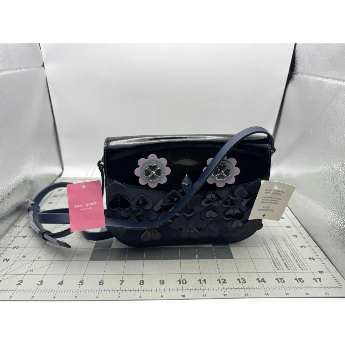 Kate Spade Cute Owl Crossbody Bag Blue Black Purse