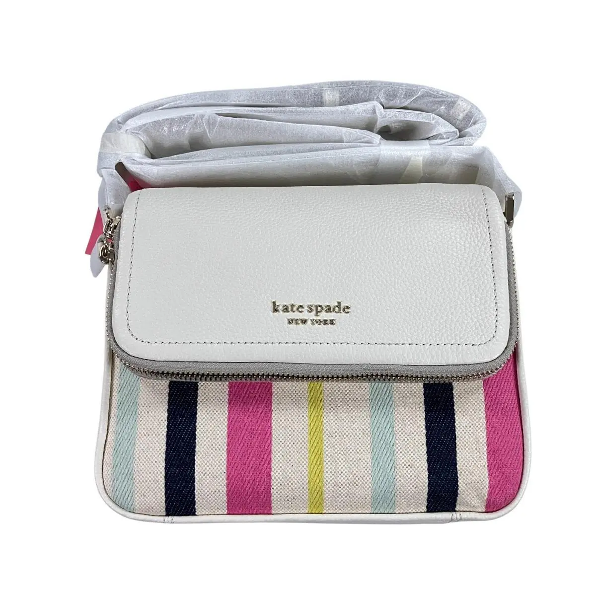 Kate Spade Run Around Breezy Stripe Crossbody Bag New