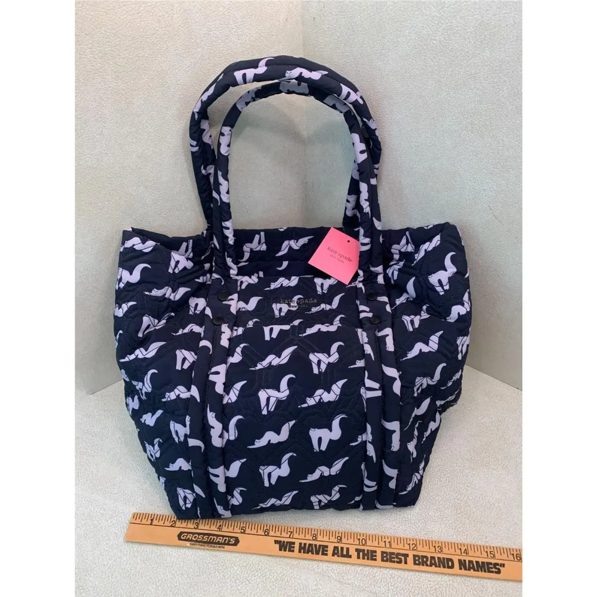 Kate Spade Blue Jayne Multi Medium Quilted Tote Bag Cat Designs