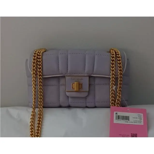 Kate Spade Quilted Leather Crossbody Bag Purse_lavender/lt Purple