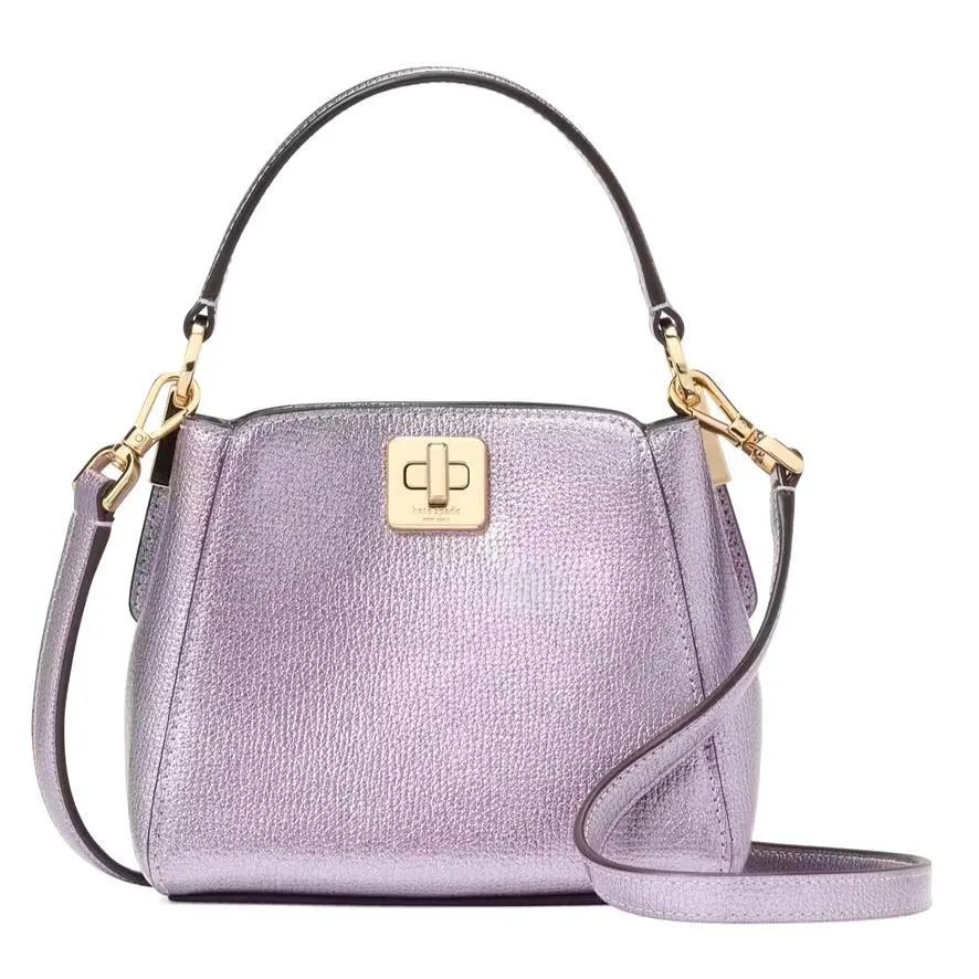 Kate Spade Phoebe Metallic Mini Top Handle Crossbody Purple Candied Flower