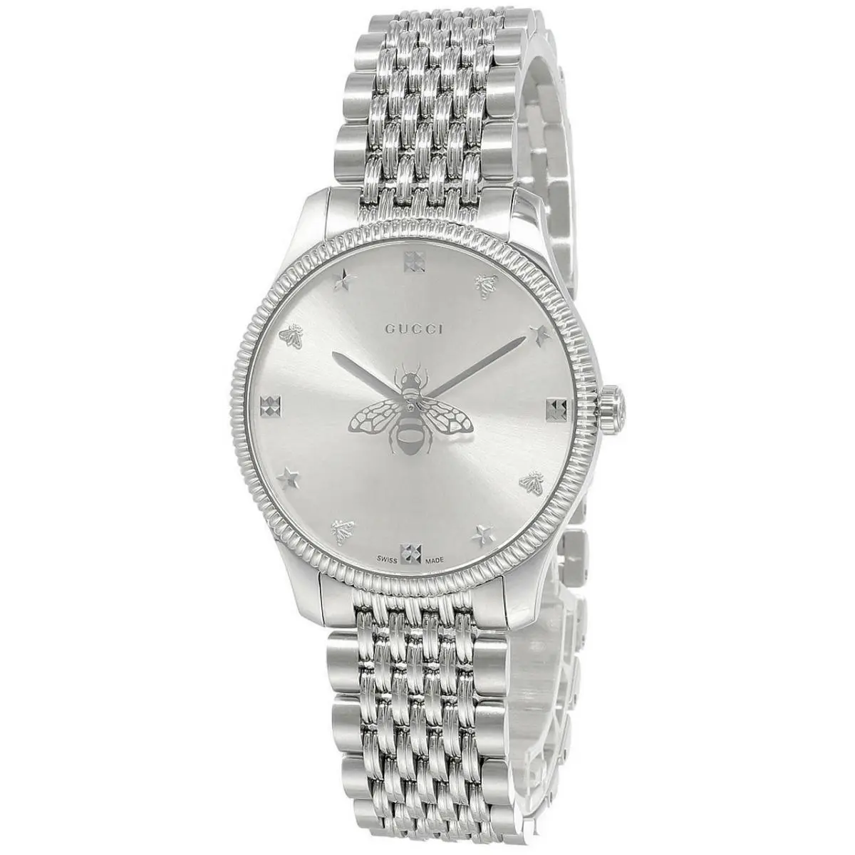 G-timeless 36mm Silver Dial Steel Unisex Watch YA1264153 by Gucci