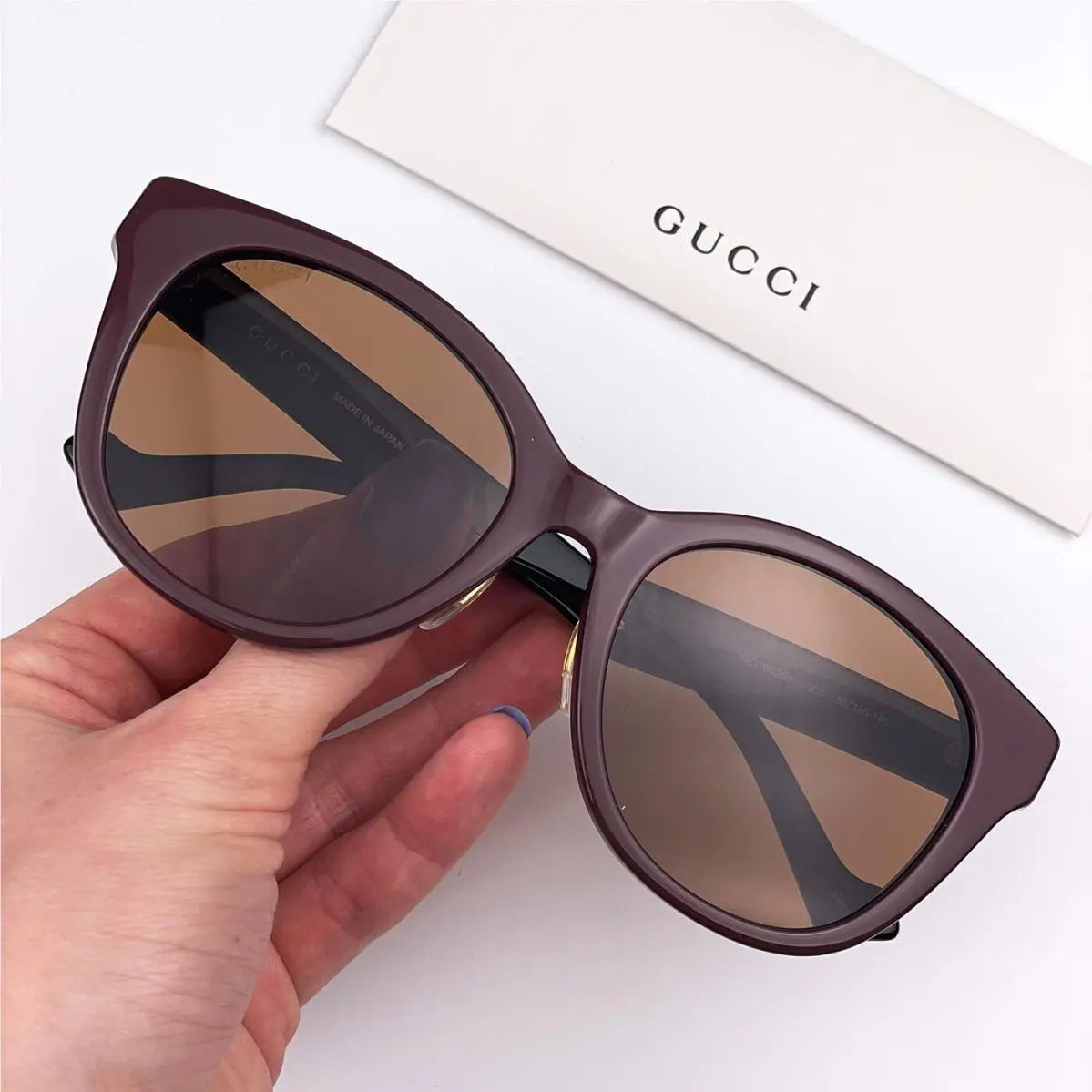 Gucci Women Sunglasses Brown Black Brown Round GG1002SK 003