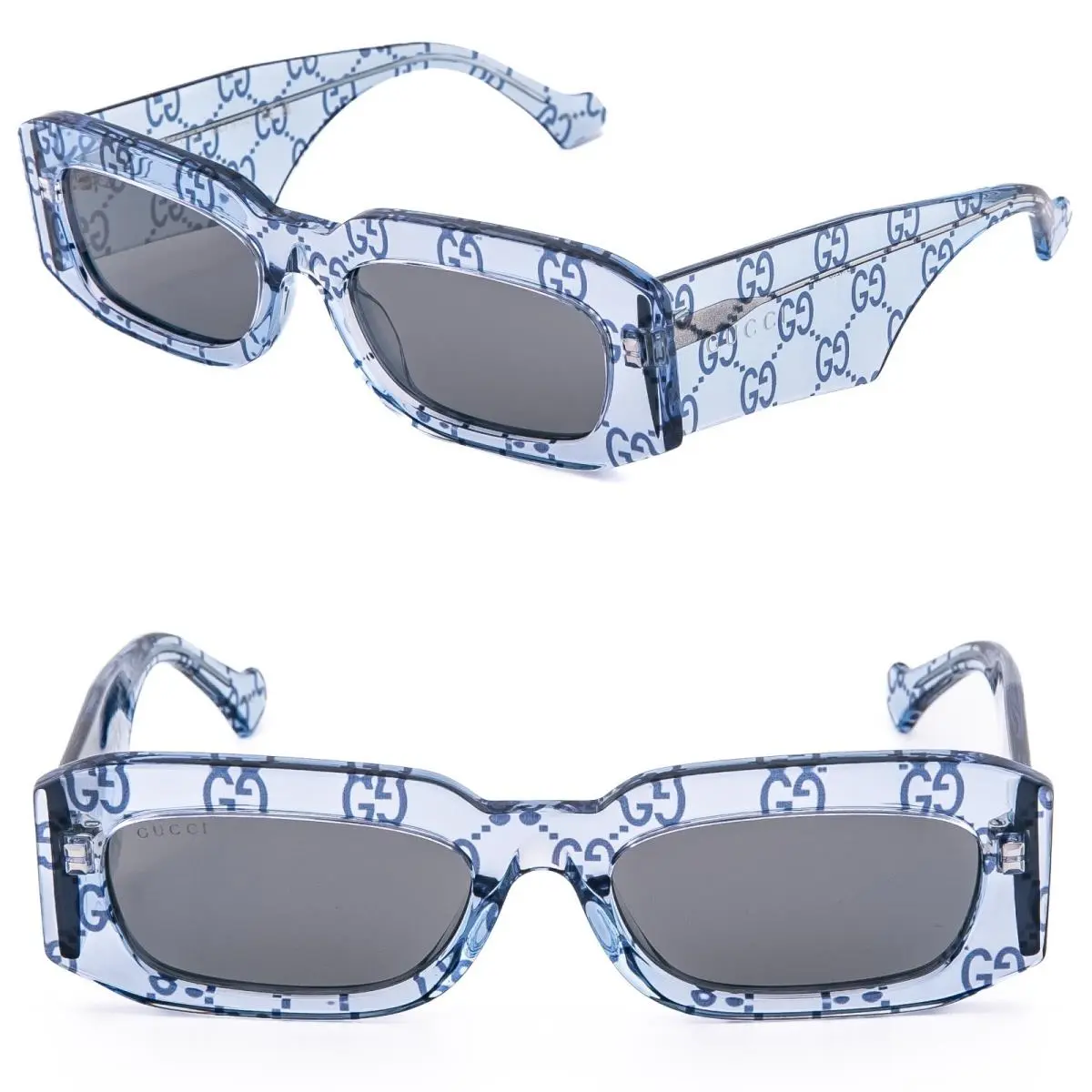 1426 Crystal Blue GG ssima Print Logo Gg1426S Unisex Sunglasses 006 by Gucci