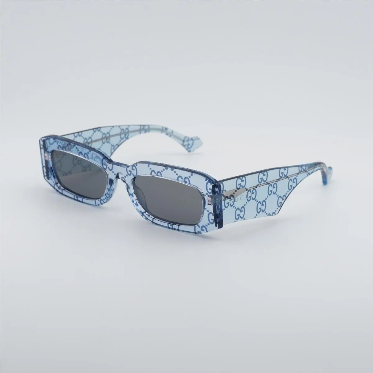 Gucci GG1426S 006 Light Blue with GG Pattern/grey with Silver Mirror