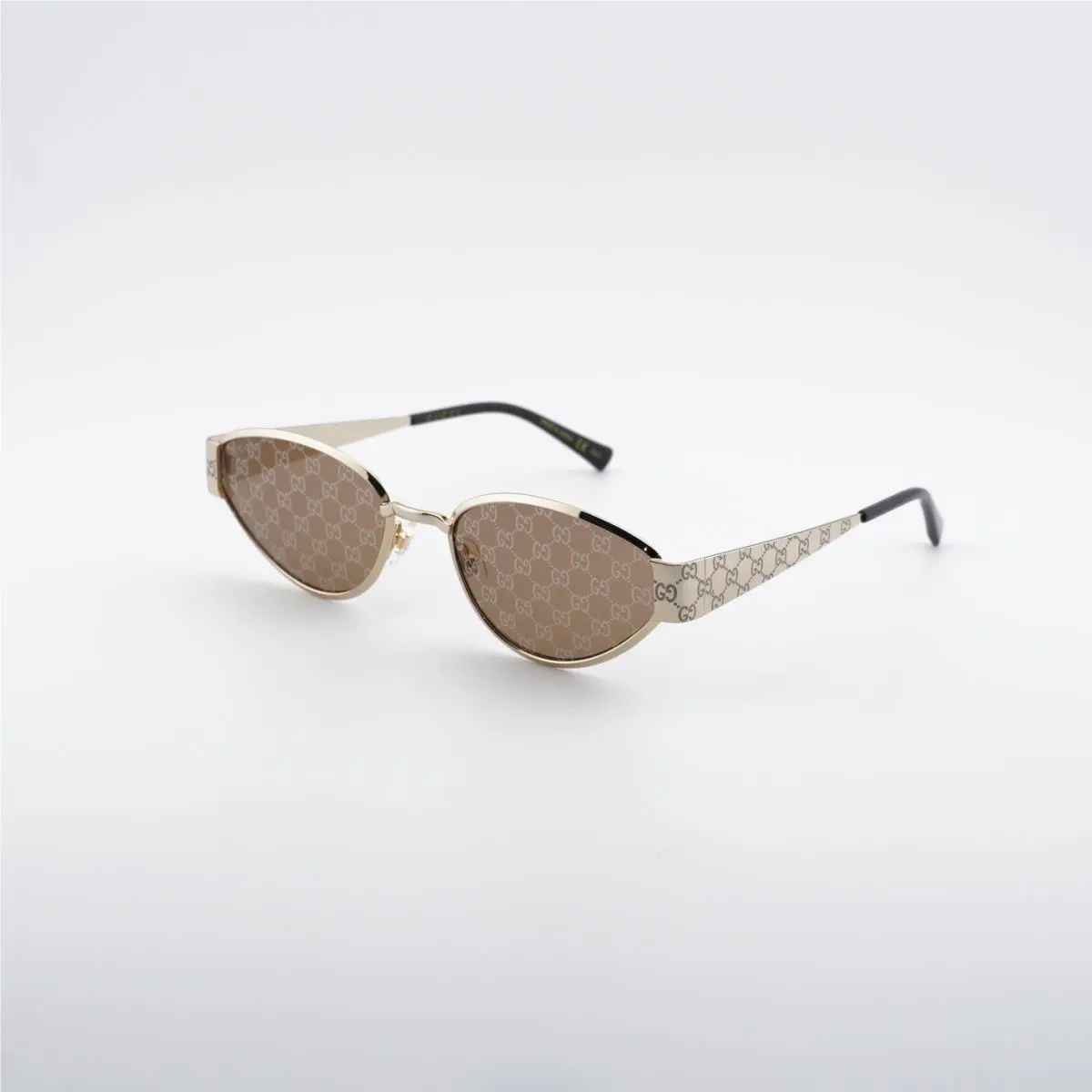 Gucci GG1853S 003 Gold/brown with GG Pattern Mirror 55-19-145 Sunglasses