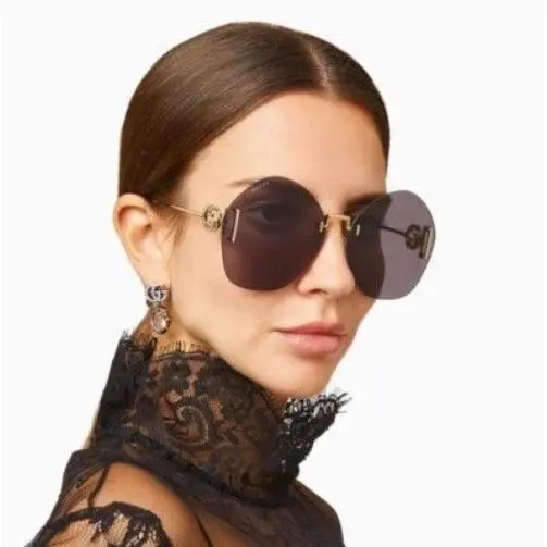 Gucci GG1203S 002 Women Gold Gray Oversized Women Sunglasses Gucci