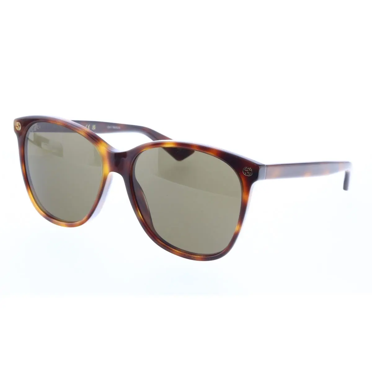 Gucci GG0024S-002 Havana Brown Oversized Cat-eye Sunglasses