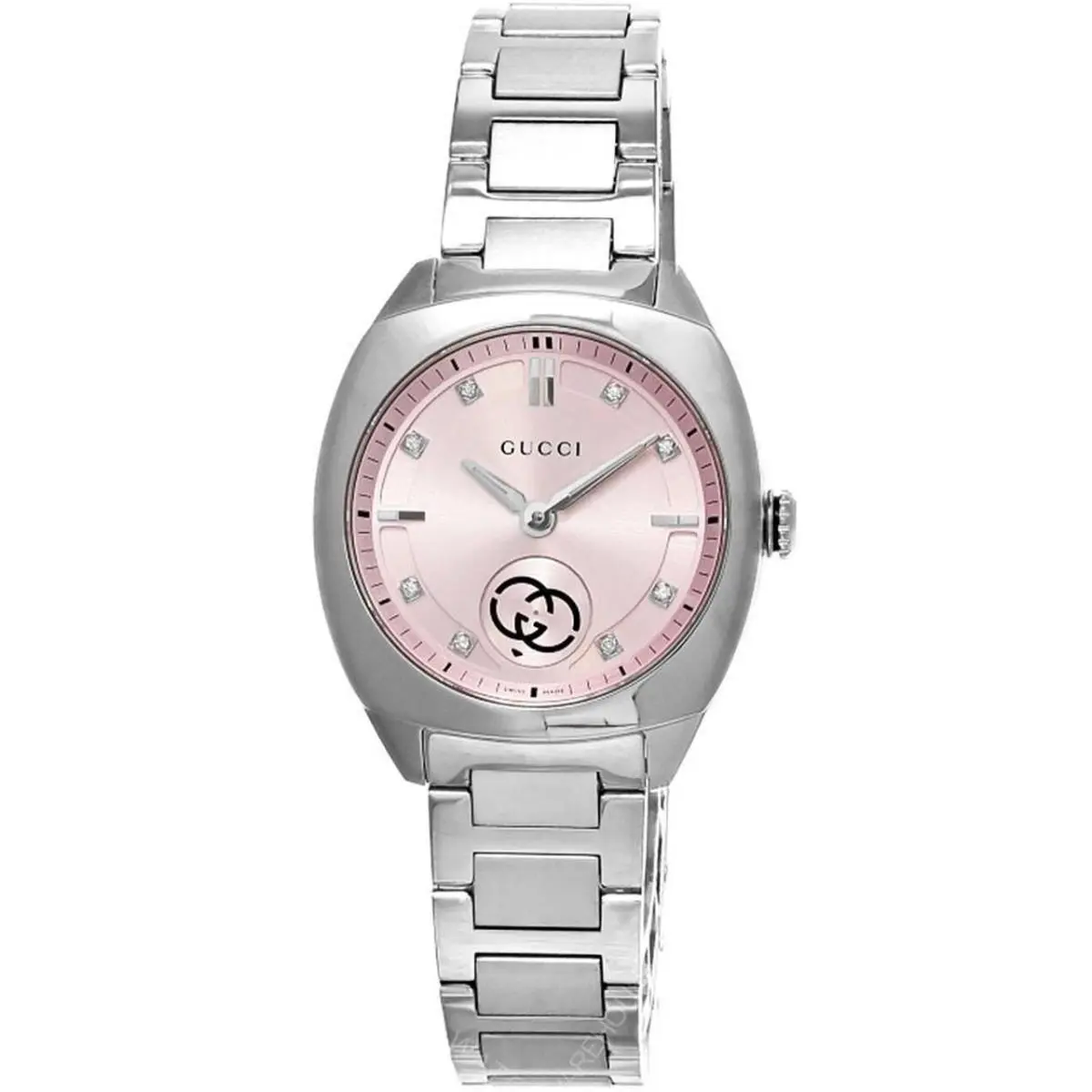 Gucci G-timeless Quartz SS 29mm Pink Diamond Dial Women`s Watch YA142511