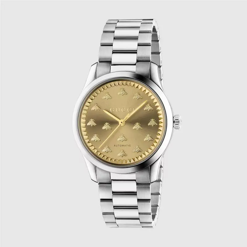 Gucci G-timeless 38 mm Gold Dial Stainless Steel Watch YA1264191