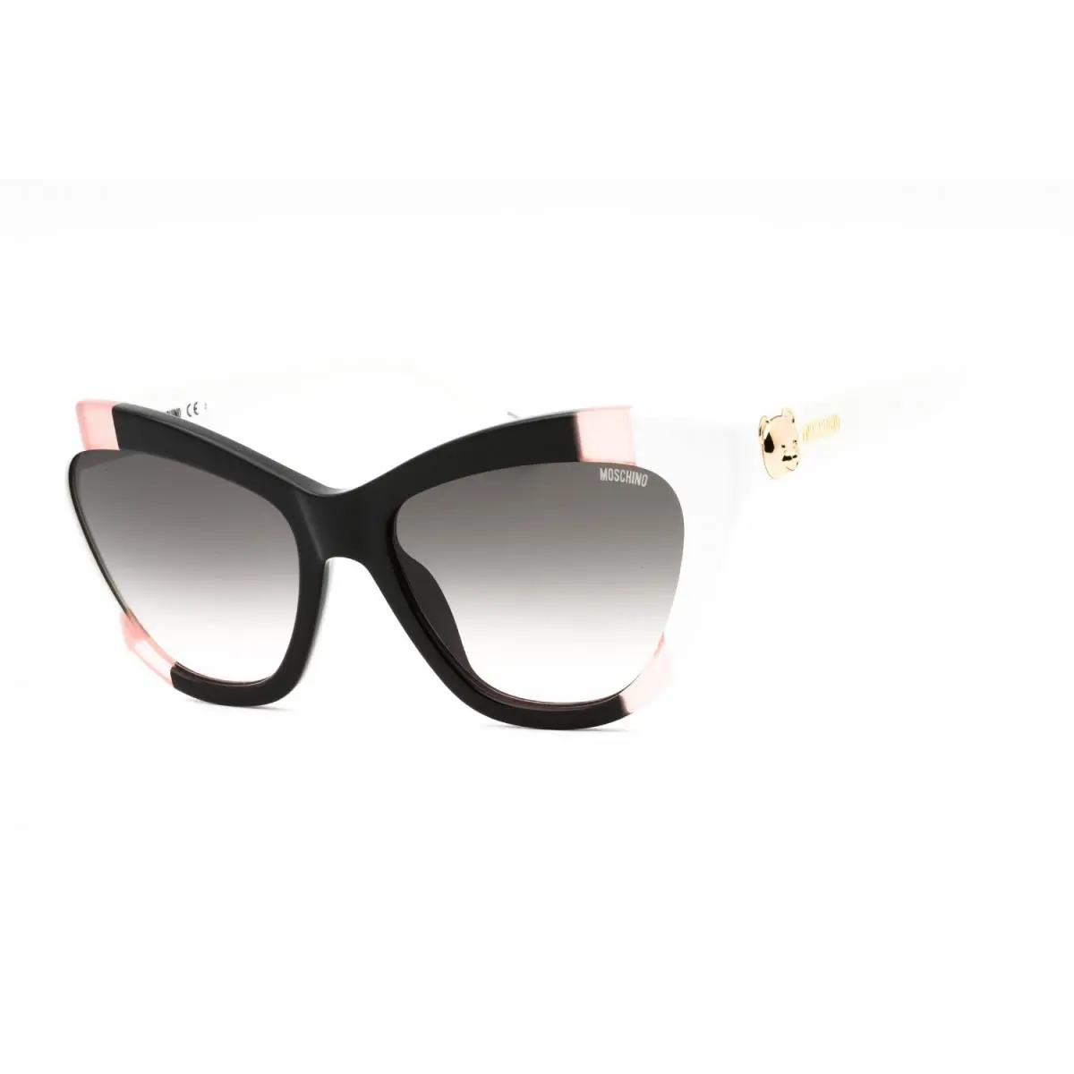 Moschino MOS122/S 3H2 JP Sunglasses Black Pink Frame Green Pink Lenses 54mm