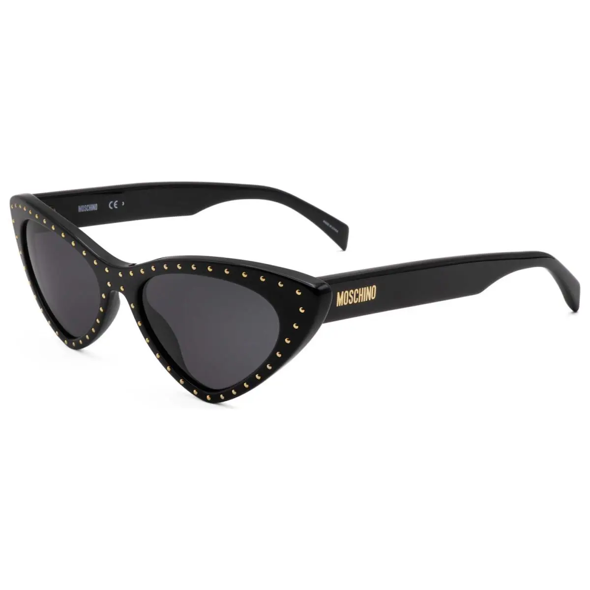 Moschino Women`s Pointed Cat-eye 52mm Sunglasses Black MOS006/S-807 - Frame: Black, Lens: Gray