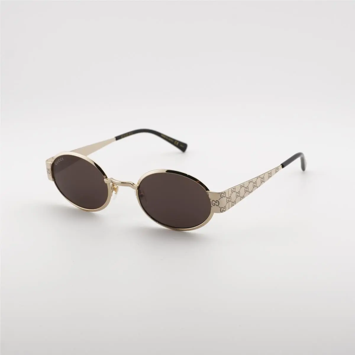 Gucci GG1854S 005 Shiny Gold with GG Pathern/brown 51-23-145 Sunglasses
